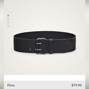 Massimo Dutti Black Leather Belt